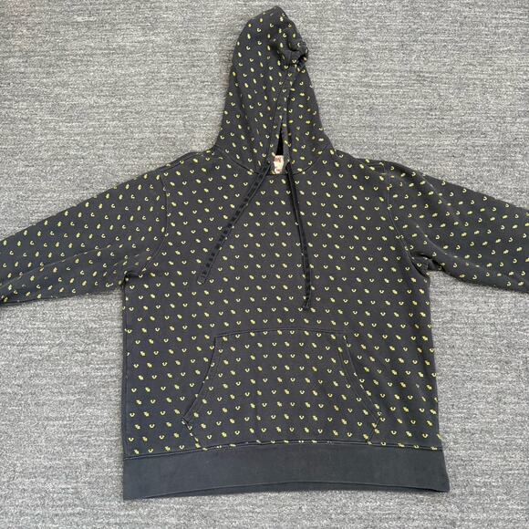 True Relgion Hoodie Men 2XL XXL Faded Black Logo Monogram AOP Sweatshirt Y2K Gym - Picture 5 of 9